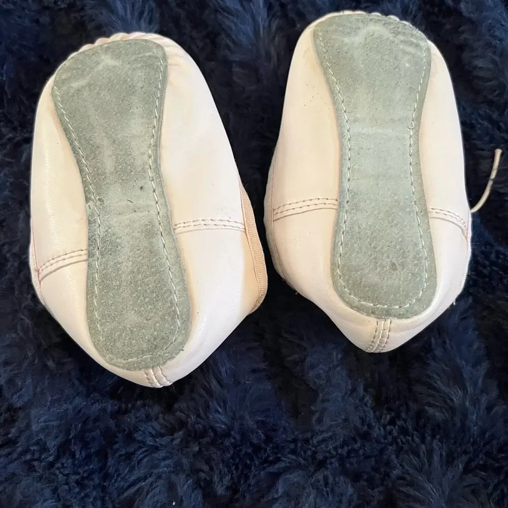 Danskin Freestyle Ballet Slippers Toddler Girls Size 10 Pink Leather Dance Shoes